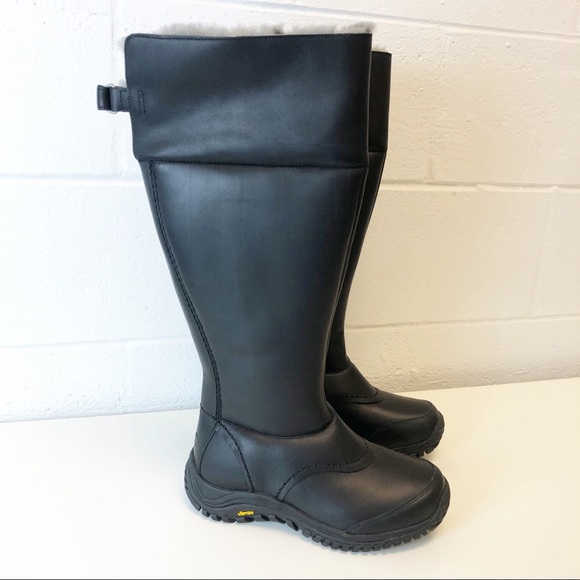 UGG Shoes - Ugg Miko Waterproof Tall Boots Black Leather 7